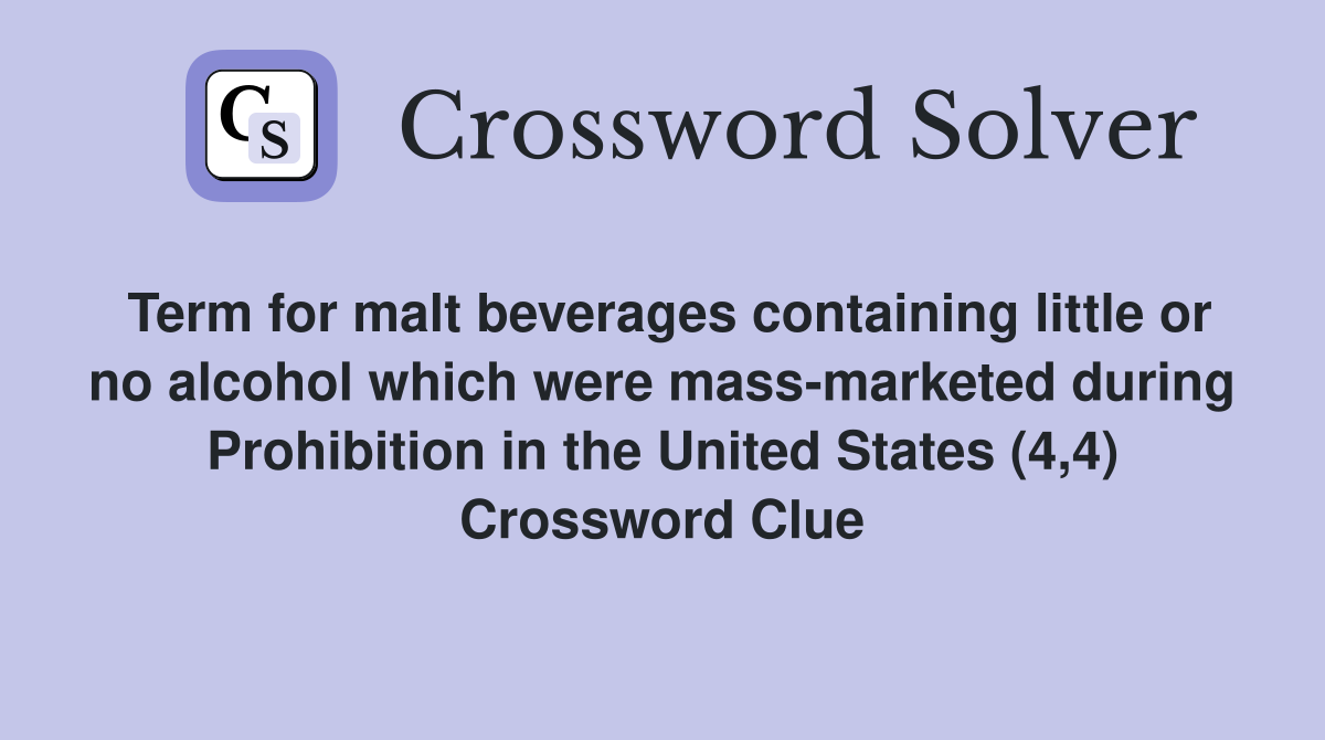 Term for malt beverages containing little or no alcohol which were massmarketed during